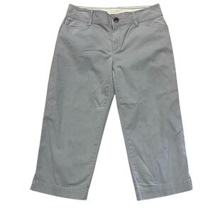 Eddie‎ Bauer Blakey Gray Cropped Pants Womens 6 Tall Chino Casual